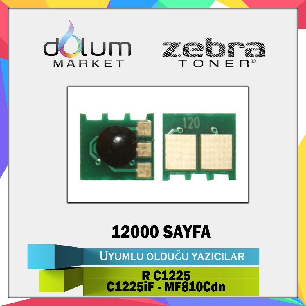 Canon C1225BK Siyah Toner Chip - 12K